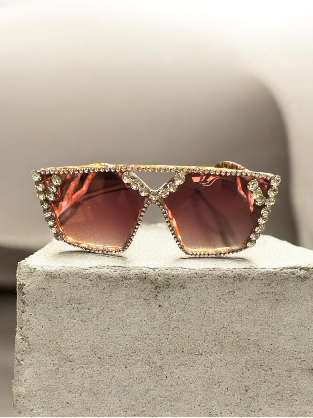 Crystal-Embellished Rose Gradient Shield Sunglasses - Women
S45